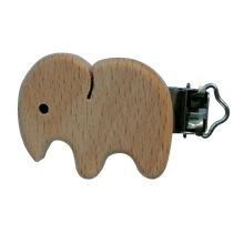 Fopspeen clip houten olifant - naturel - 45 mm